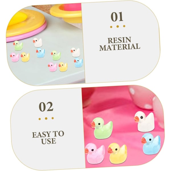 Harts Djur Ornament Set 50st Självlysande Mini Ankor för Miniatyr Trädgård Heminredning