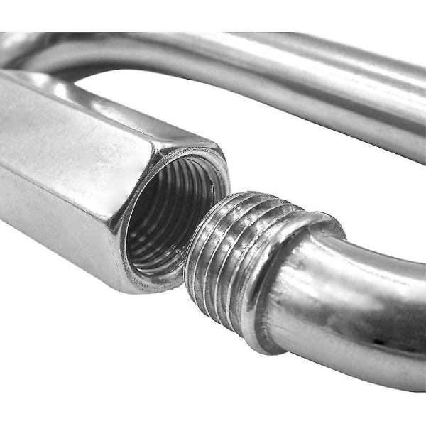 4 stycken Karabiner Tung Duty 304 Rostfritt Stål M8 Karabiner Snabbhake Mätare Stål Karabiner Swivel