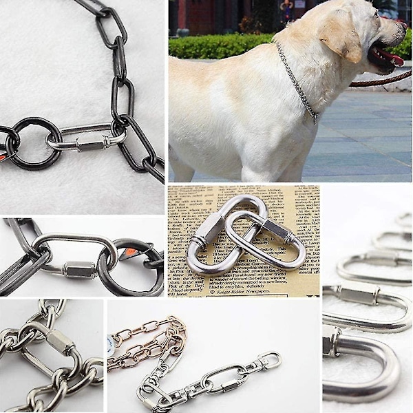 4 stycken Karabiner Tung Duty 304 Rostfritt Stål M8 Karabiner Snabbhake Mätare Stål Karabiner Swivel