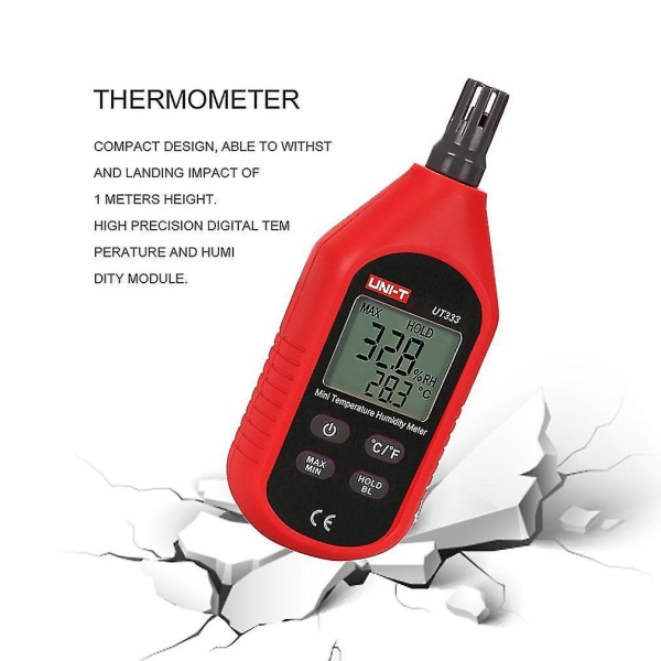 Uni-t Mini Termometer Hygrometer LCD Digital Temp Meter