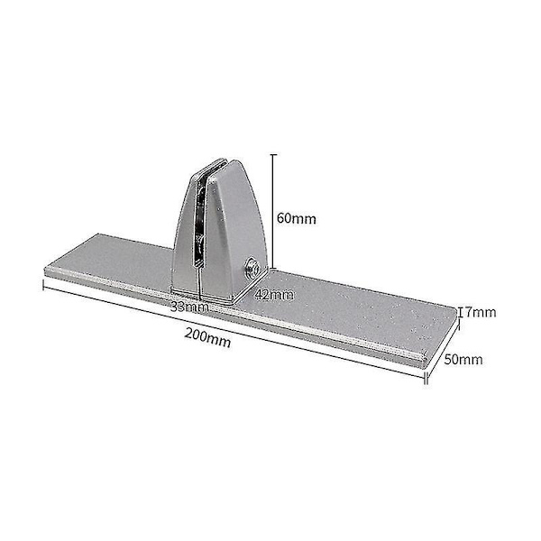 Skrivebords-klips i aluminiumlegering, forlenget flat bunn, akrylrammeklips, fast klips (sølv) (2 stk)