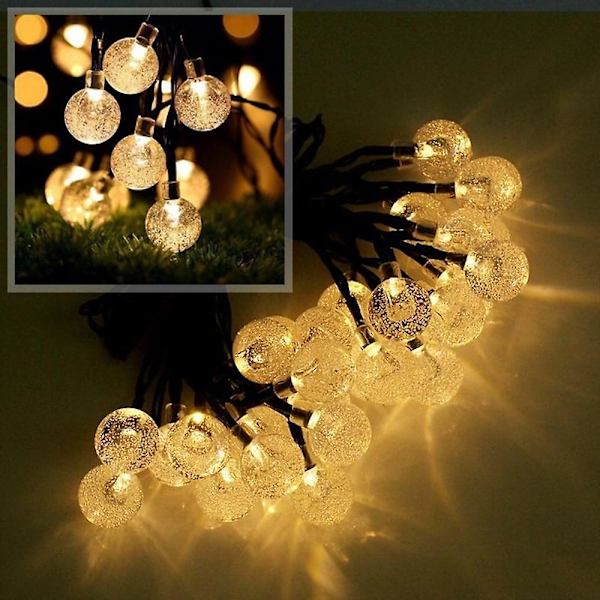 Solcelle Globe Lysstreng 12m 100led Krystal Kugle 8 Tilstande