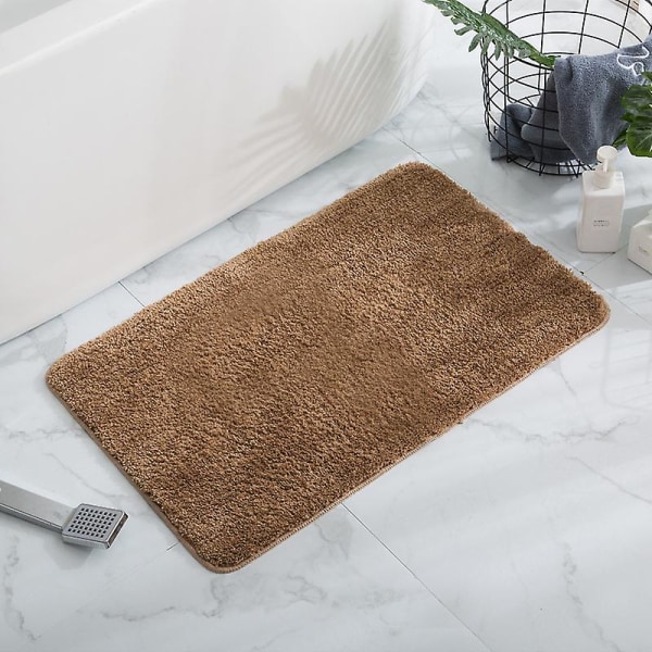Badeværelsesmåtte Antislip Bademåtte Til Badeværelse Vandabsorberende Blød Mikrofiber Lusket Bademåtte Champagne 50*80CM