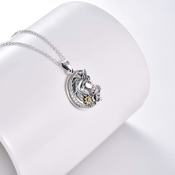 Vintage-tyylinen Yksisarvinen Puolikuu Kaulakoru 925 Sterling Hopea Yksisarvinen Lahja Naisille