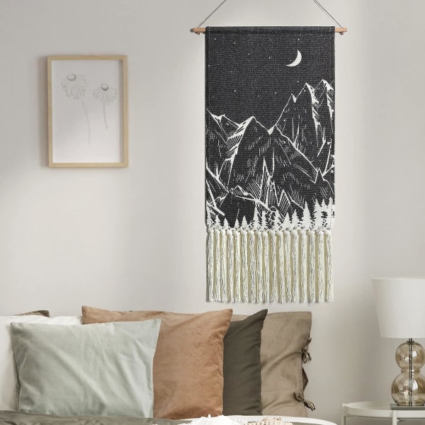 Vægophængt Tapestry Sort Boho