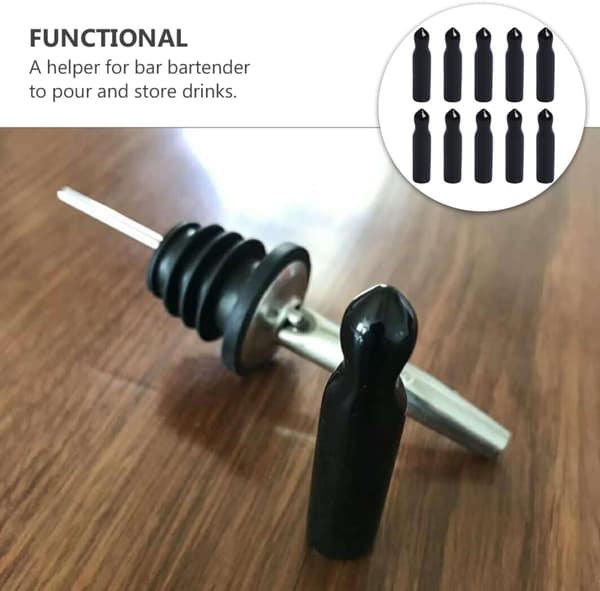 10 stk. gummiskjenketut for brennevinsflasker, deksler til dispenser, bærbare