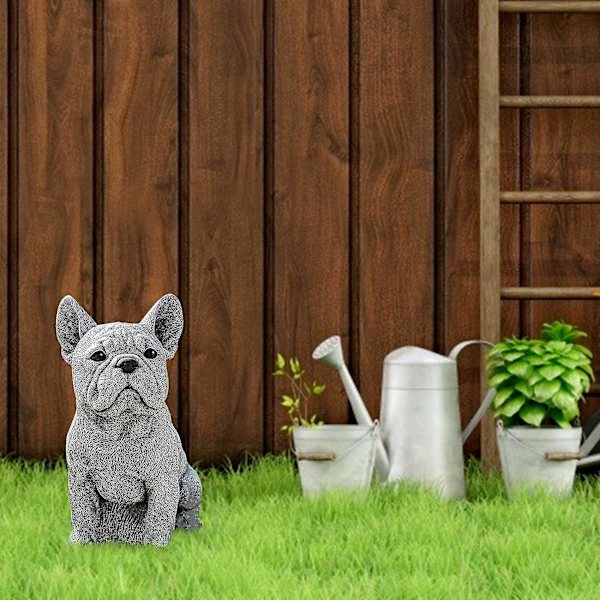 Staty Trädgårdsdekoration Hund Harts Dekoration Tax Fransk Bulldog Skulptur Hem Dekorationer 1