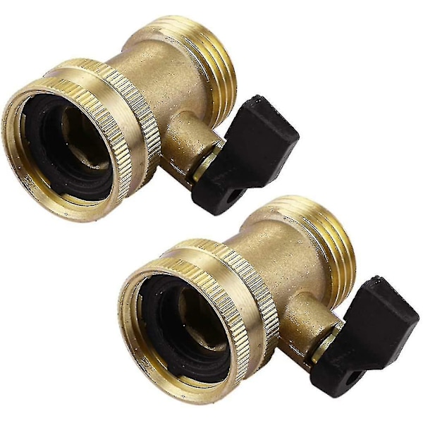 Messinghavehane til haveslange, 3/4'' gevindkugleventil afbryder slange adapter 2 pak Crjjkoy