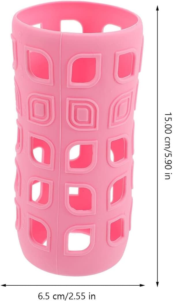 4 st värmeisolerade silikonflaskhylsor koppskydd ihålig design, bärbara glasflaskskydd