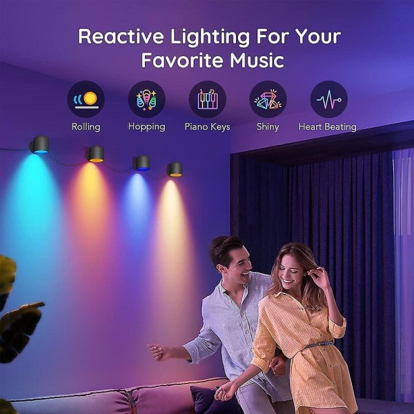 Smarta Vägglampor Alexa Tuya Wifi Flerfärgad Lampa Fjärrkontroll