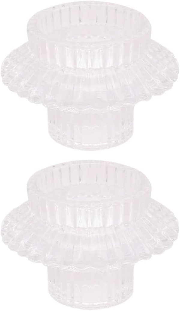 2 st ljuskoppar ljushållare glas platt botten elegant modern design lätt att bära