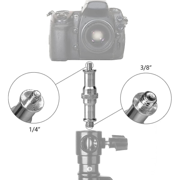 2 stycken adapter skruvar 1/4 tum till 3/8 tum stativskruv gänga skruvkonverteringsadapter bit skruv