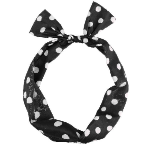 50-talls kostymeskjerf Polka Dot pannebånd øredobber Cat Eye Briller Skjerf - Snngv White necklace set