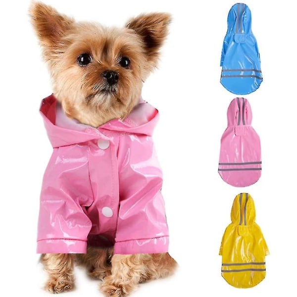 Outdoor Pet Rain Coat With Waterproof Hood Jackets Pu Reflective Raincoat For