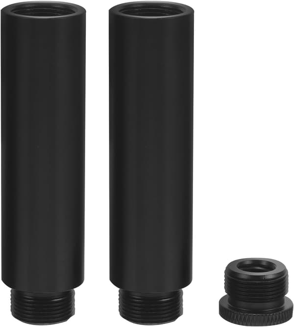 Mikrofonstativ Forlengelsesrør Mikrofonstativadapter Metall Solid og Robust Svart Enkel Installasjon