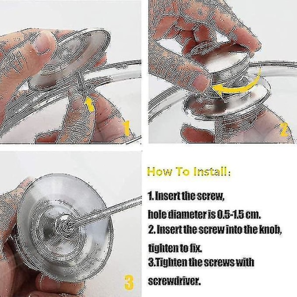 Universal Pottelokkhåndtak med Skrue i Rustfritt Stål - Pottelokkhåndtak Erstatning Varmebestandig Universal Pottelokk 10 Stykker Bd-yuhao