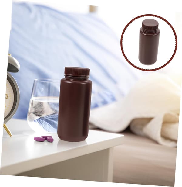 3 st 500 ml plastkemikalieflaskor med lock, reagensprovbehållare