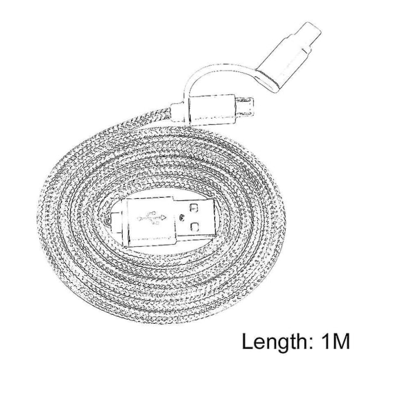 2-i-1 Lång Micro USB-kabel för iPhone-laddning