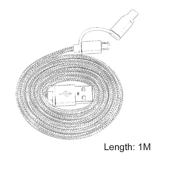 2-i-1 Lang Micro USB-kabel for iPhone-lading