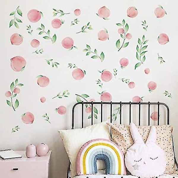 Väggdekaler Frukt Persika Vinyl Blad Växter Dekor