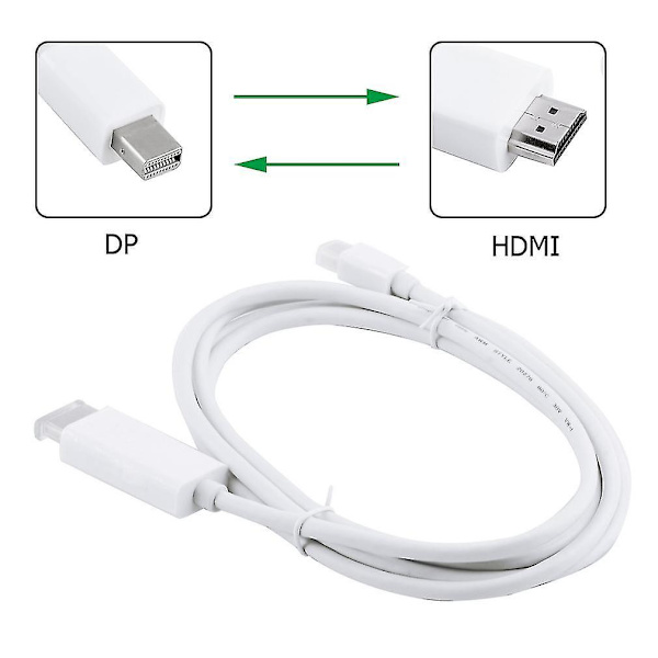 Mini Displayport DP til HDMI Kabel Adapter MacBook 6ft 1.8m