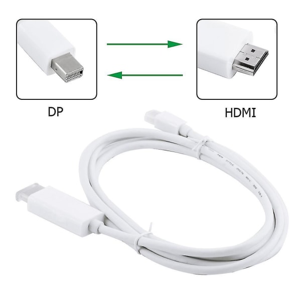 Mini Displayport DP til HDMI kabeladapter MacBook 6ft 1.8m