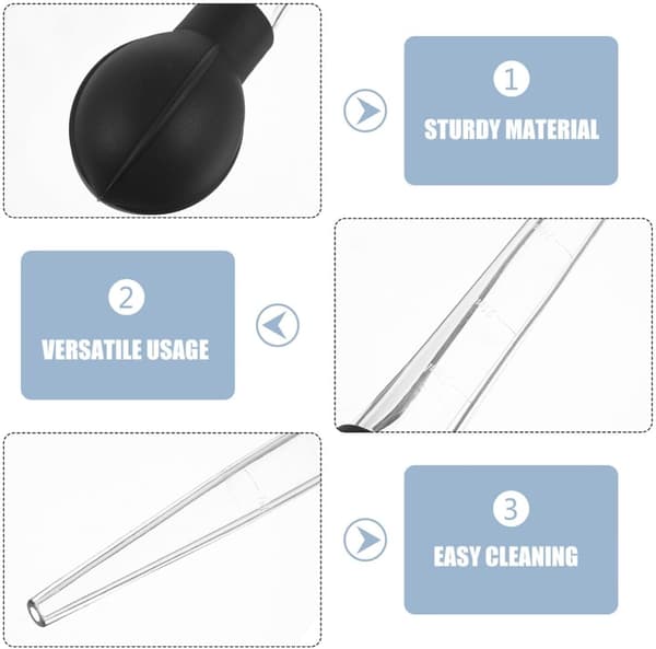 3 stk. store graderte plastpipetter dryppsett for baking og matlaging