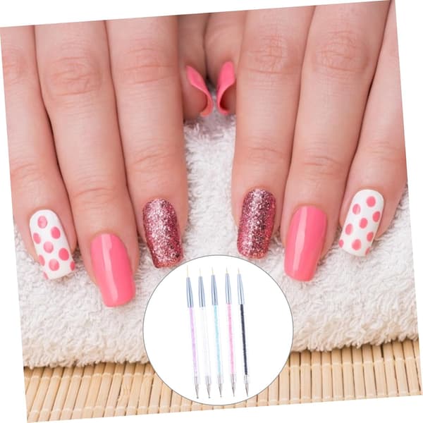 5 st nagelkonstborste liner dotting penna professionella nagelmålningsverktyg resevänlig påfyllningsbar lätt design
