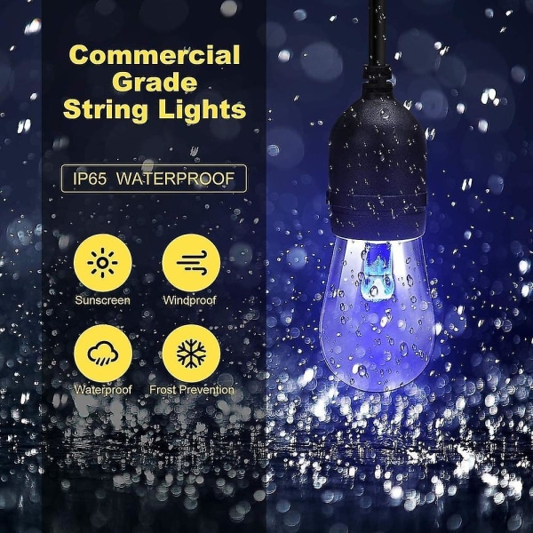Globeljussträng 15m 15leds Utomhus RGB Färgväxlande 0.5w
