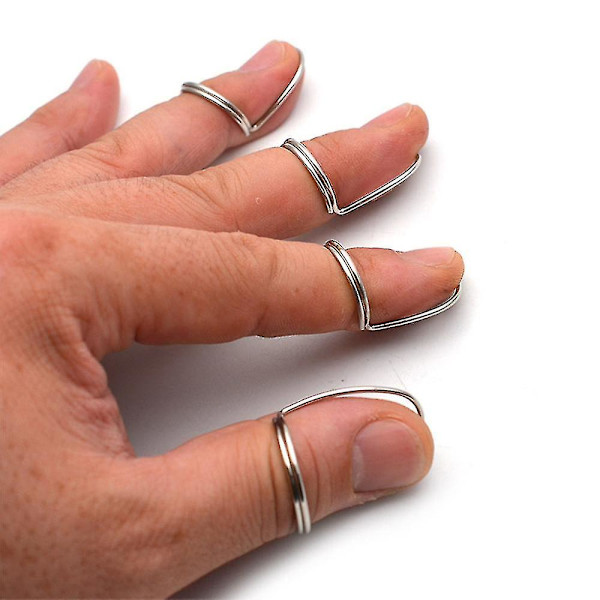 Finger Classical Fingerstyle Gitarr Tummplockar För Elektrisk Klassisk Gitarr (4 Stycken, Silver)