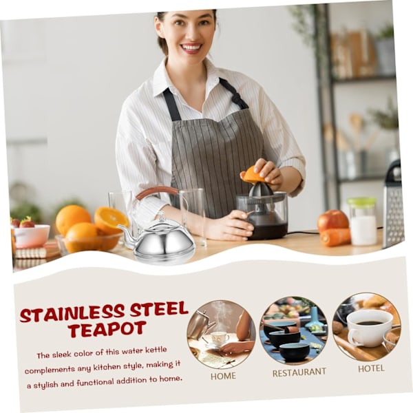 Rustfri stål tekande med fin si og infuser, tekedel med stor kapacitet til hjemmerestaurant