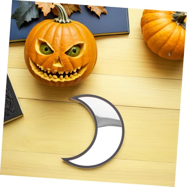 Gotisk selvklebende veggspeil Måneform Halloween dekorative speilfliser