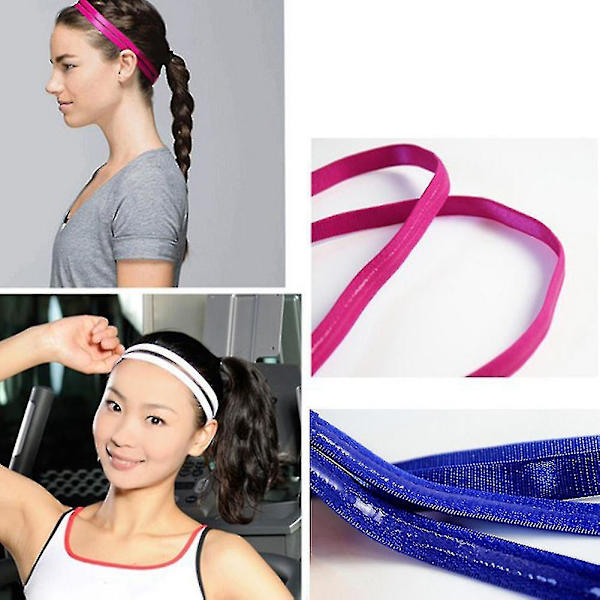5 stk. Mode Kvinder Pige Dobbelt Elastisk Hårbånd Royal Blue