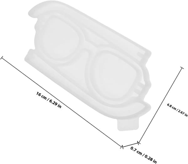 Silikonbrilleform for DIY epoksystøping, hvit brilleborddekor silikonform