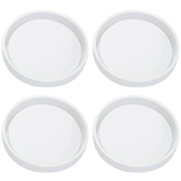 4-pack Stora DIY Runda Underlägg Silikonformar, Diameter 3.94 tum/10 cm