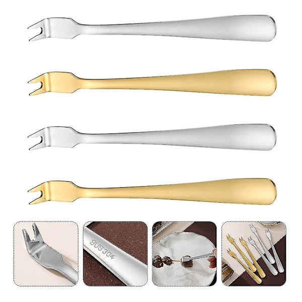 Bestik BBQ Kødfork, Spidspindegaffel, Kødfork, Udendørs Picnic, Offentlig Gaffel Grill (4 stk)