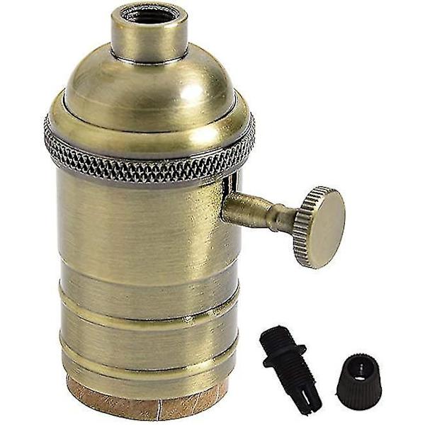 Antikt Messing Lampeholder Switch E27 Hængende Lys