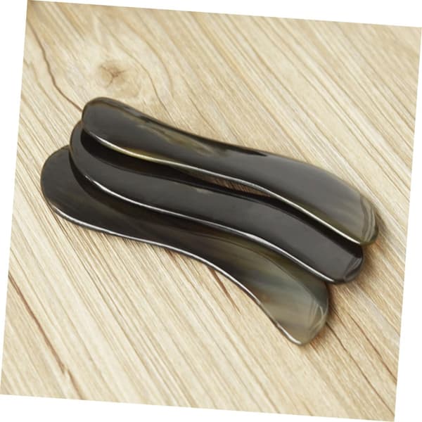 Buffelhornsskrapbräda 14 cm S-formad ansiktsmassageplatta slät yta