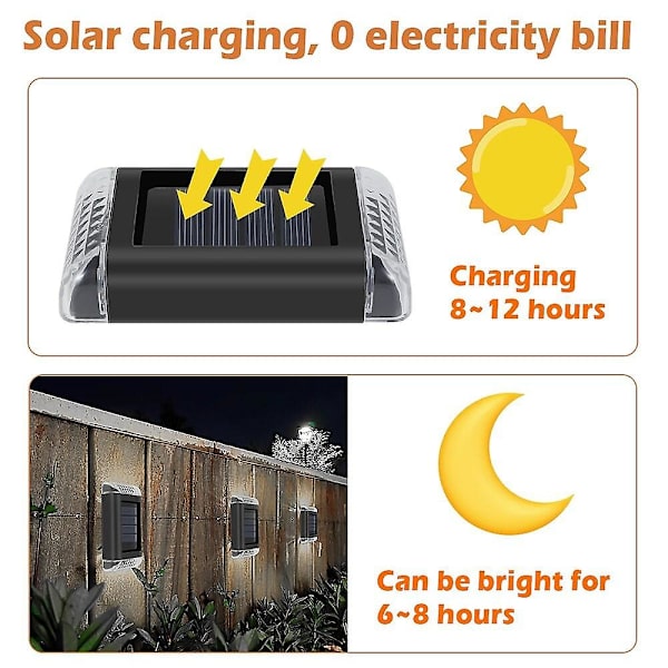 4 kpl Aurinkoenergialla Toimivia Seinävalaisimia Ulkokäyttöön, Vedenkestäviä, Terassille ja Verannalle