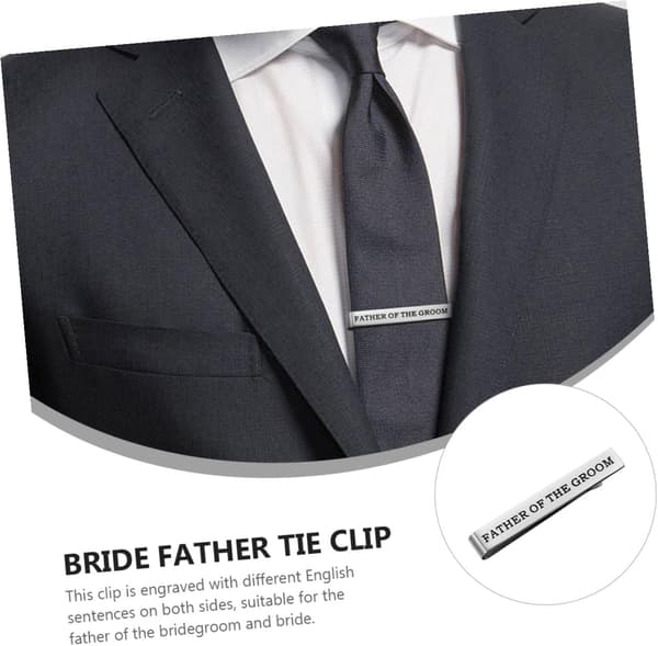 Groom Father Slips Dobbeltsidet Bogstaver Slips Bar Bryllupsgave til Mænd Tilbehør Idéer