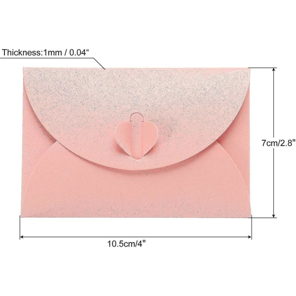 Minikonvolutter, 50-pak hjertelås Små ting Opbevaring Sød gavekortholder til bryllupshilsen, Pink