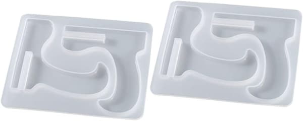 2 STK DIY Krystall Epoxy Silikonform for Mobiltelefonbrakett Høy Speiloverflate