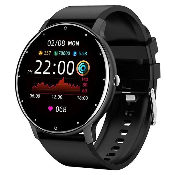 Smart Armbånd Hjertefrekvens Blodtryk Søvnmonitor Trinteller Silikonur Black