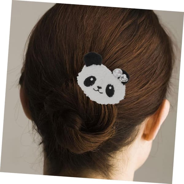 2 st Panda Hårsnoddar Hög Elasticitet Tecknad Scrunchy Slitstarka Elastiska Hästsvanshållare