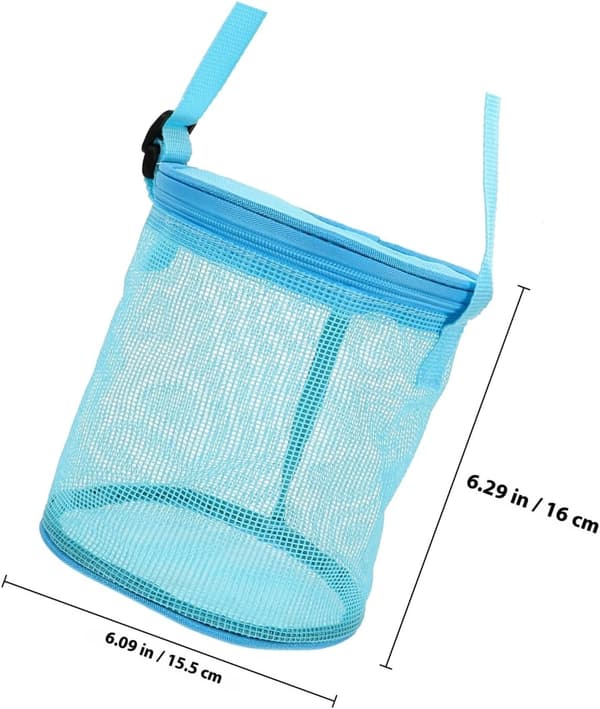 Strandveske med stor kapasitet, nettingbøtte, utendørs sandoppbevaring, solid pustende design