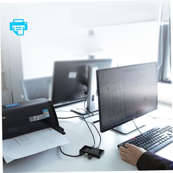 Usb Printer Usb Splitter Usb 2.0 Hub Box til 2 Computere Del Printer Scanner og Andre Enheder 4 Porte