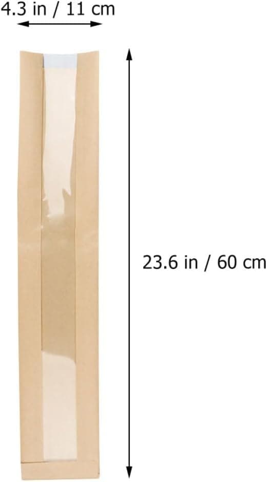 Kraftpapir brødposer 50 stk. Oljetette bakeposer