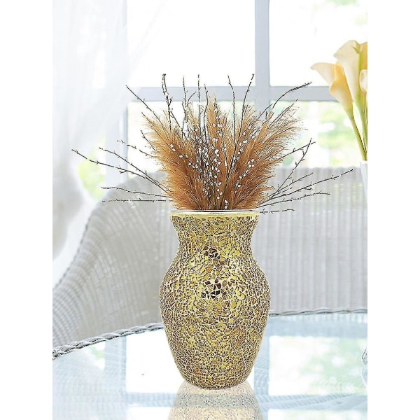 Dekorativ Shine Vase Håndlavet Mosaik Crackle Glas