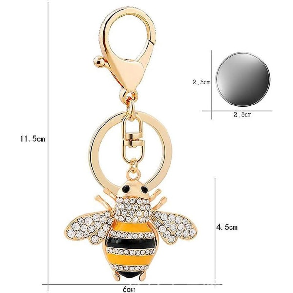 Modebi Keychain Tillbehör Rhinestone Handväska Söt Bilhänge 1st (guld)