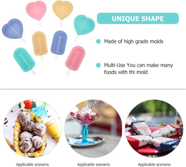 8 stk silikonform for iskrem, kreativ hjerteformet iskremform, multifunksjonell
